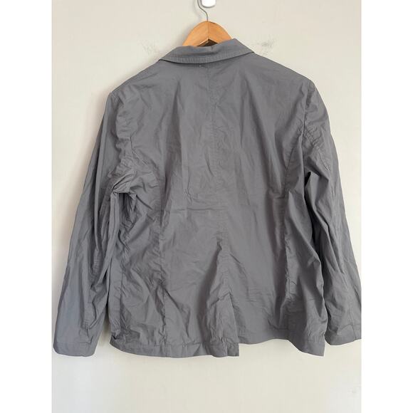 Eileen Fisher Womens M Cotton Poplin Notch Collar Blazer Jacket Gray Career - Picture 4 of 7